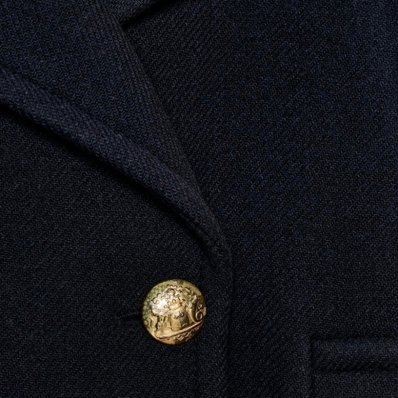 Zara Navy Pea Coat with Gold Buttons - Picture 8 of 9